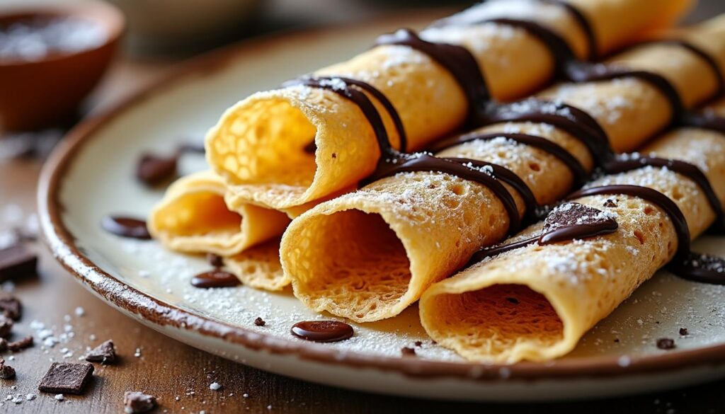 découvrez notre recette facile et rapide de croustillant chocolat avec crêpe dentelle, un dessert gourmand qui ravira vos papilles en un clin d'œil.