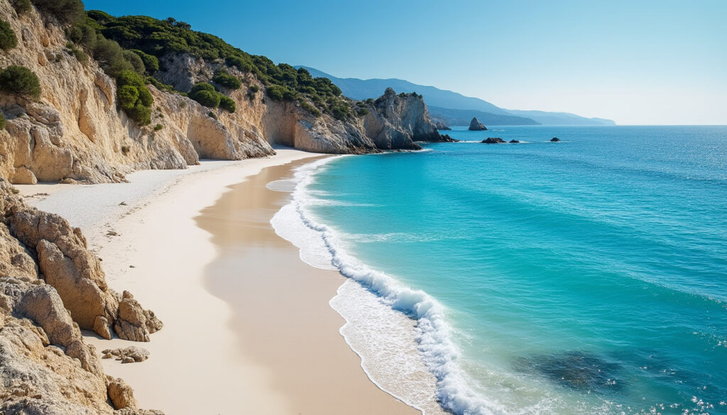 découvrez la plage du grand sperone en corse, un véritable paradis aux eaux turquoise cristallines et au sable fin exceptionnel, idéal pour une escapade naturelle et paisible.