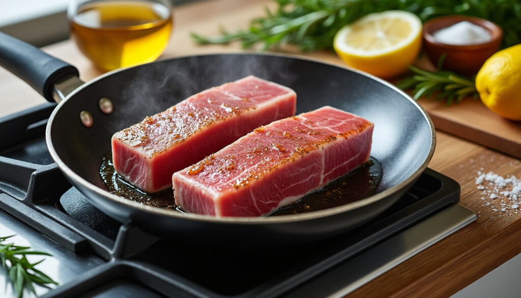 découvrez notre recette simple pour cuisiner une longe de thon à la poêle, avec des astuces pour une cuisson parfaite et un plat savoureux en quelques minutes.
