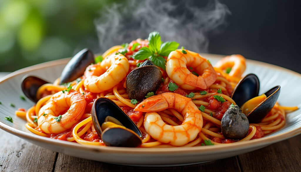 découvrez une recette simple et savoureuse de spaghettis aux fruits de mer, parfaite pour un repas gourmand et facile à préparer.
