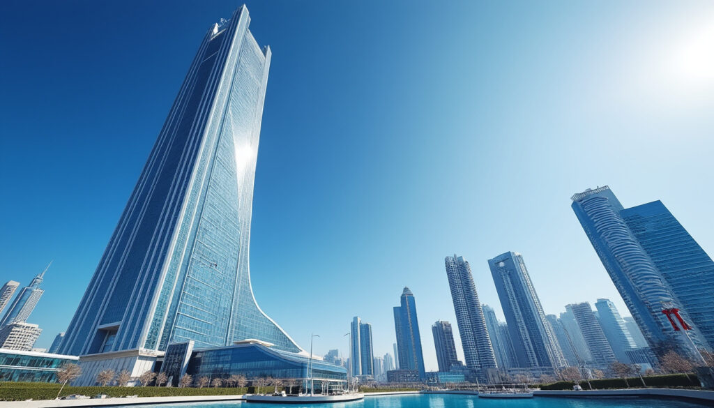 découvrez almas tower, le gratte-ciel emblématique de dubaï, culminant à 363 mètres, symbole d'innovation et d'architecture moderne au cœur de la ville.