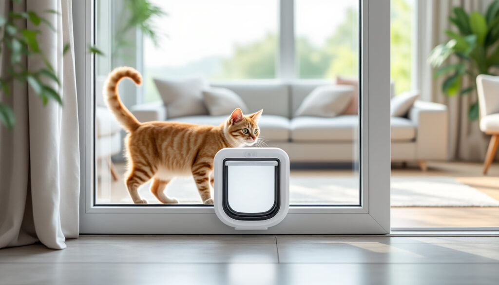 découvrez notre chatière pour baie vitrée, conçue pour une installation facile et sans perçage, offrant confort et autonomie à votre chat sans abîmer vos vitrages.